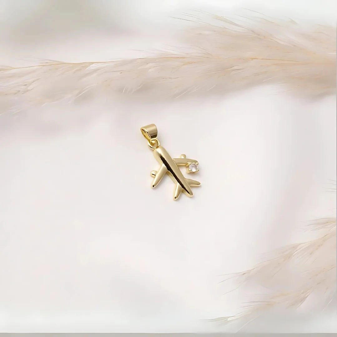 Dije avión joyería minimalista estilo travel