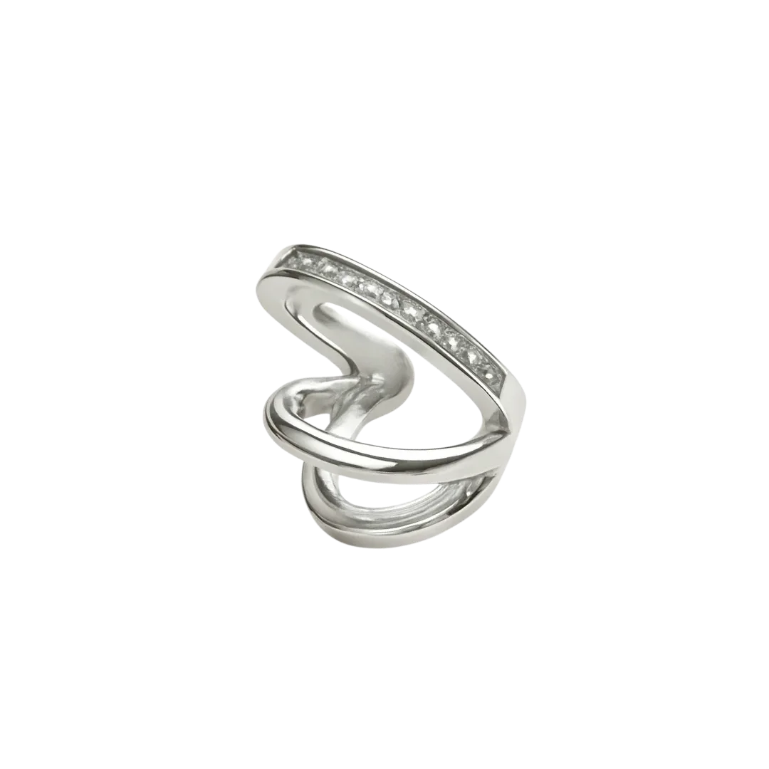 Earcuff rodinado en forma de espiral, vista lateral. Accesorios mujer