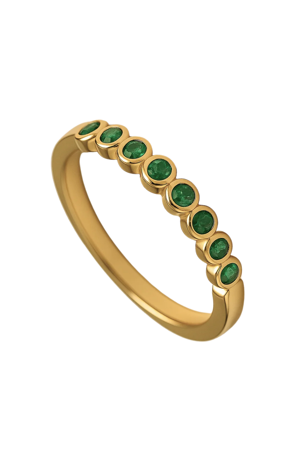Anillo Lineal Cristal Verde - Delgado