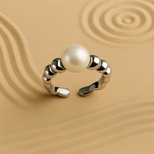 Anillo Trenzado con Perla