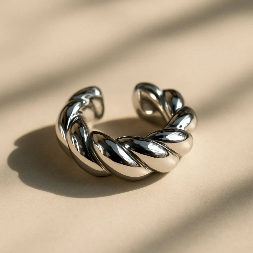 Ear Cuff Trenza Plateado