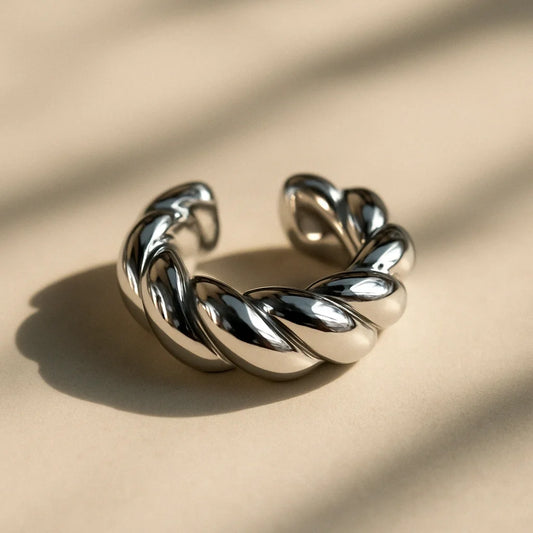 Ear Cuff Trenza Plateado
