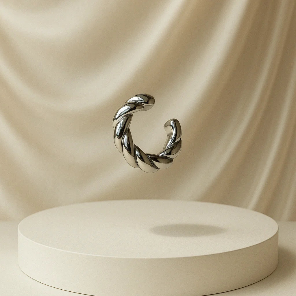 Ear Cuff Trenza Plateado