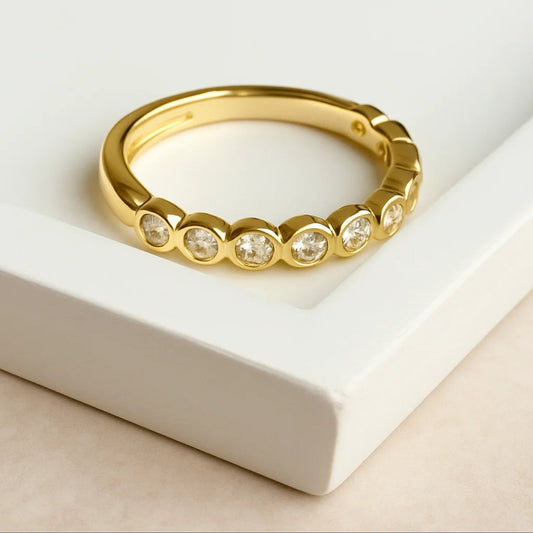 Anillo Lineal Cristal Blanco - Delgado