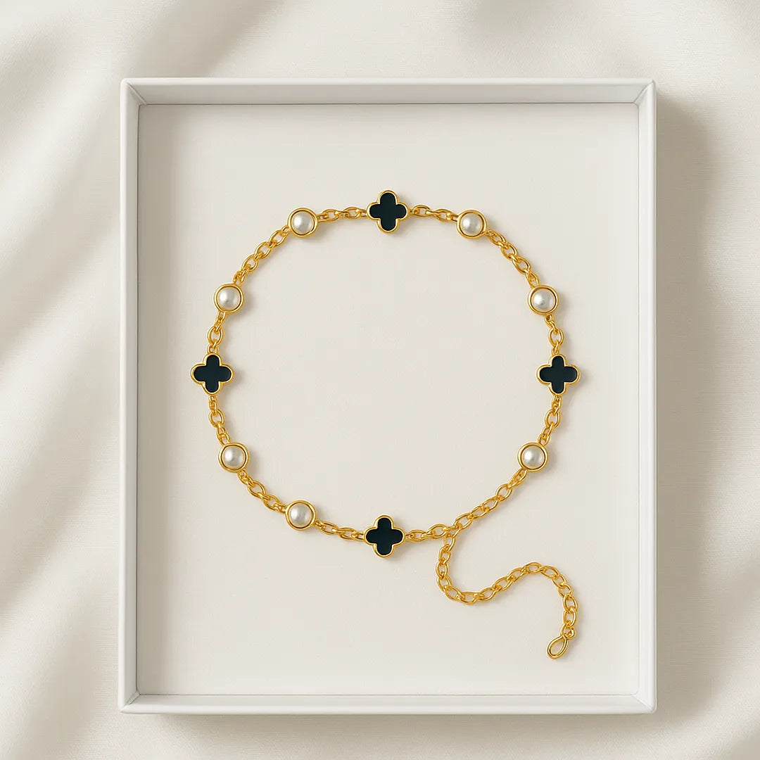 Tobillera Trebol Negro