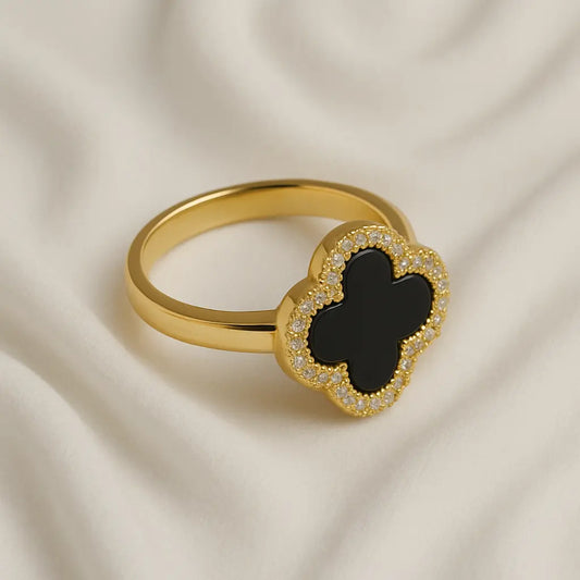 Anillo Giratorio Trebol Dorado
