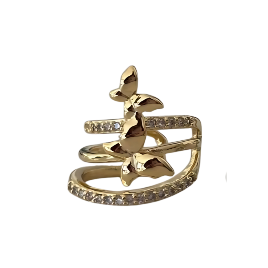 Ear Cuff Dorado Mariposas