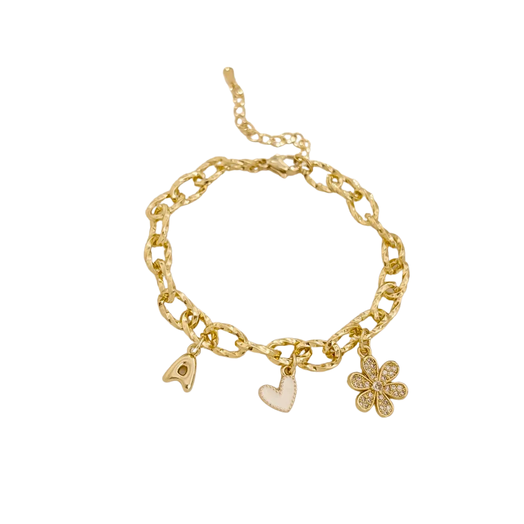 Brazalete Floral y Letra