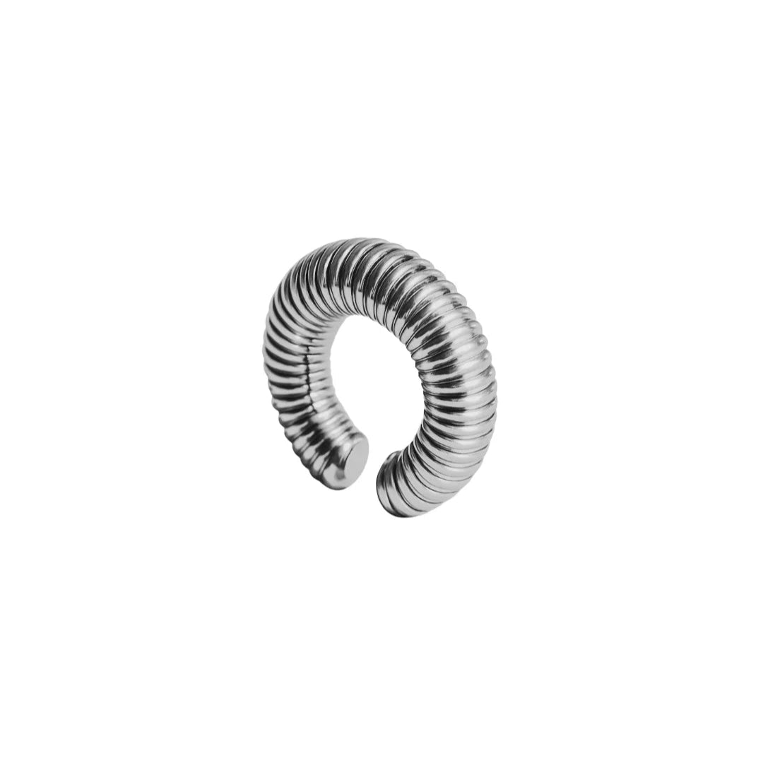Ear Cuff Rayas Plateado