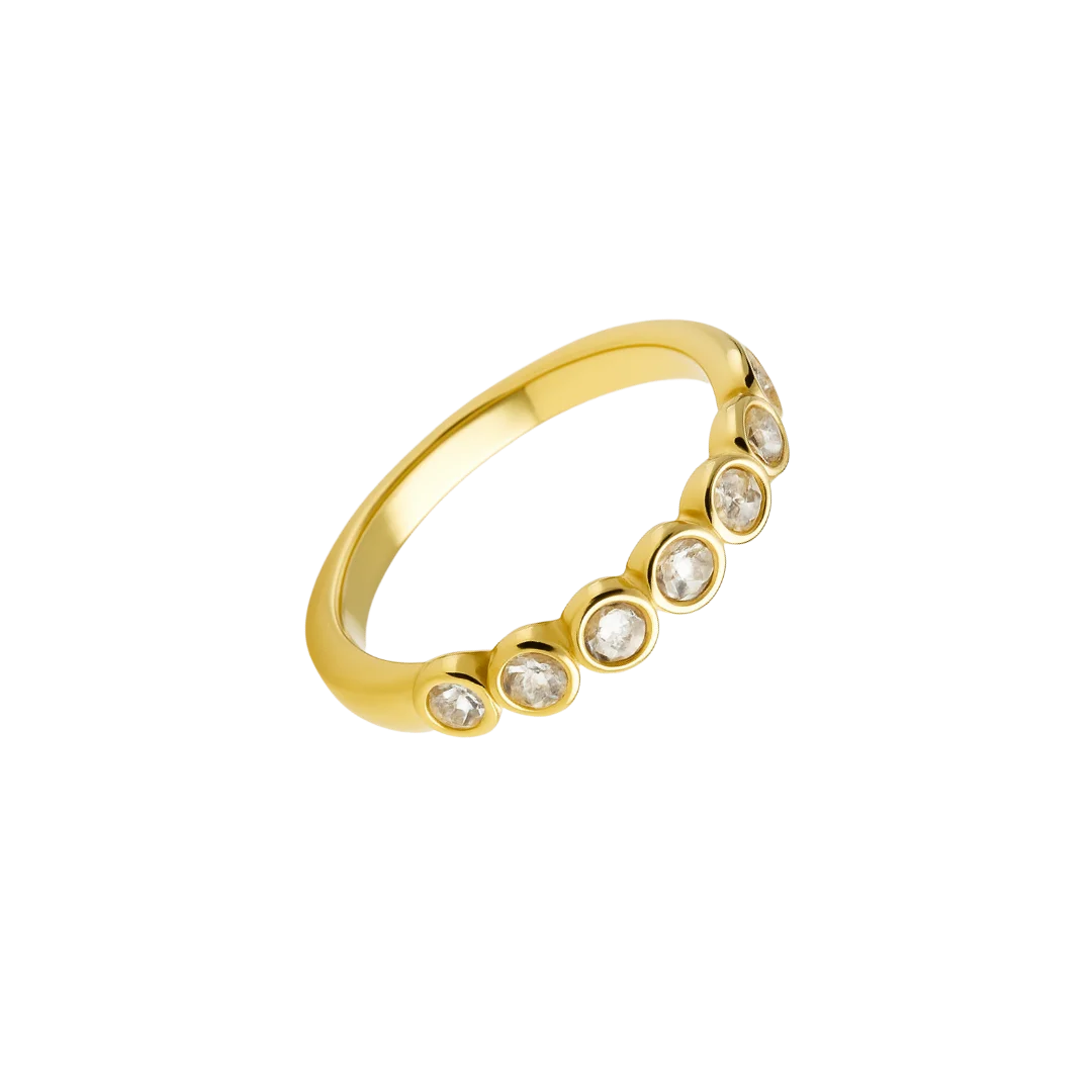 Anillo Lineal Cristal Blanco - Delgado
