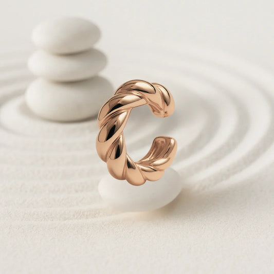 Ear Cuff Dorado Trenza