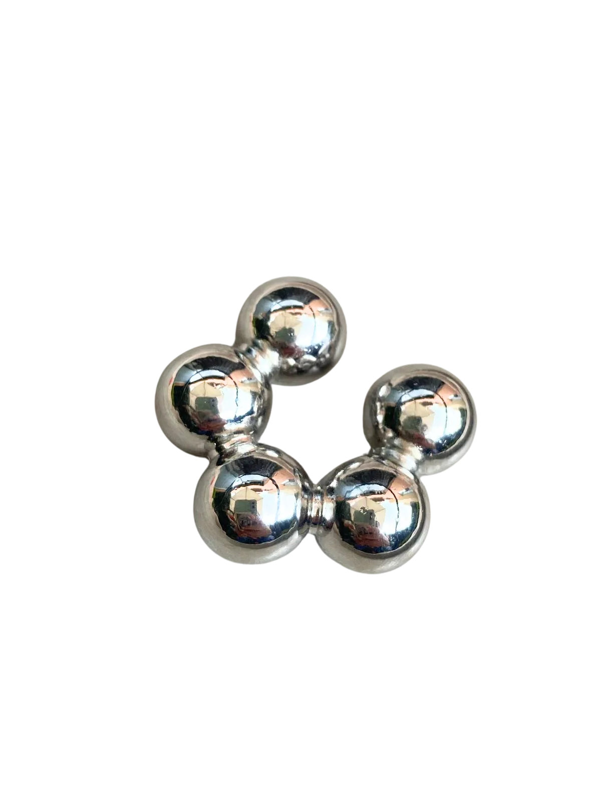 Ear Cuff Plateado Balines