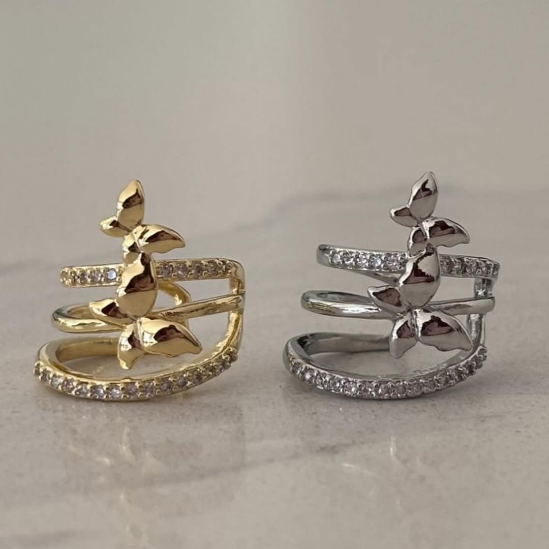 Ear Cuff Dorado Mariposas