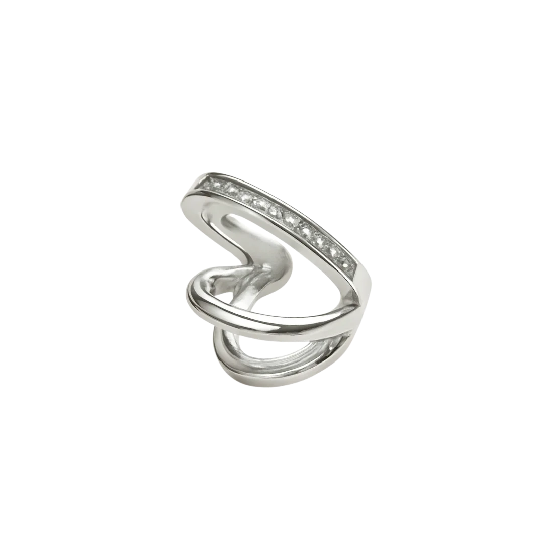 Earcuff rodinado en forma de espiral, vista lateral


