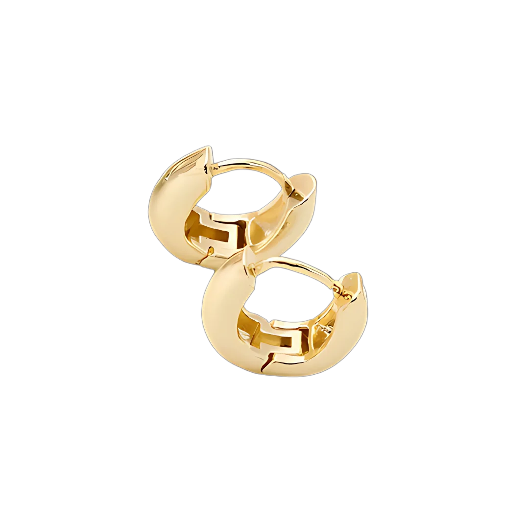 Aretes Dorados Huggies Verso, cierre seguro y diseño liviano, accesorios para mujer modernos.