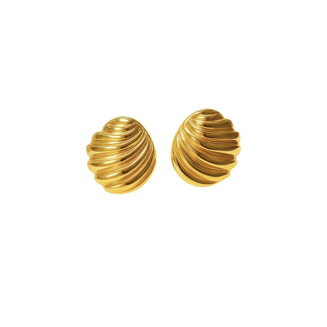 retes topo Coralina con forma ondulada y baño de oro 24K – accesorios para mujer modernos y statement
